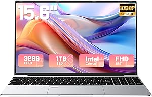 2025 Latest 15.6'' Laptop Computer Windows 11,32GB RAM 1TB SSD Laptop, Intel Quad Core Processor Up to 2.9GHz, FHD 1080P Display & Backlit Keyboard, Webcam, Wi-Fi, BT5.2, HDMI, USB, Silver