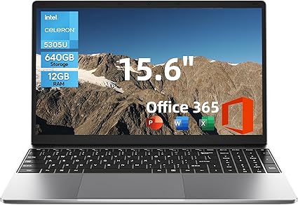 jumper Laptop, 12GB RAM 640GB Storage, 5305U Processor, Office 365-1 Year, 15.6 Inch Computer, FHD IPS Screen, 38Wh Battery, 2 Stereo Speakers, USB3.0 * 2, Type-C, WiFi-5.